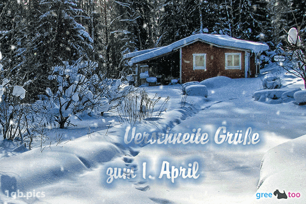 Verschneite Gruesse Zum 1 April Bild - 1gb.pics