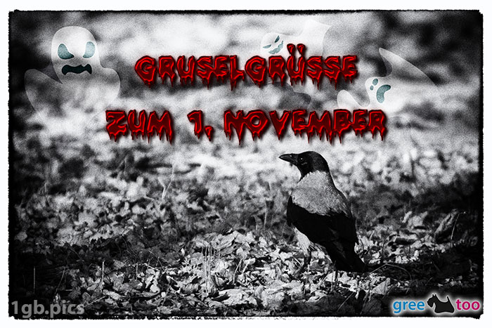 Kraehe Gruselgruesse Zum 1 November