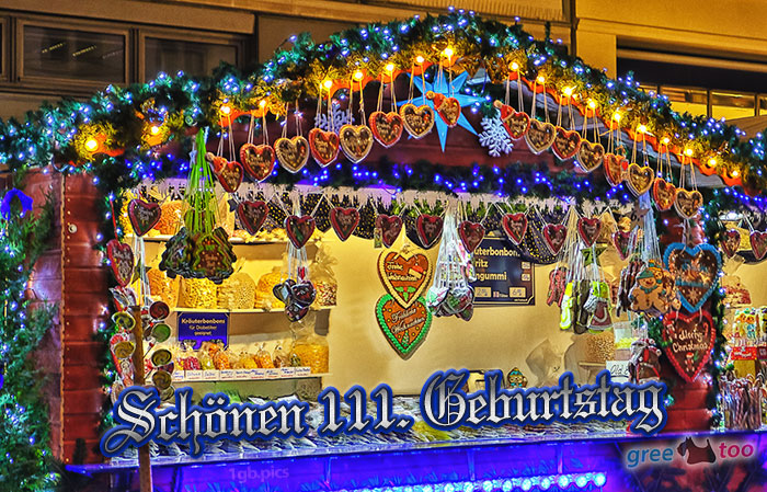 Weihnachtsmarktbude Schoenen 111 Geburtstag