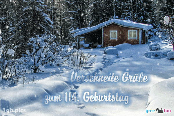 Verschneite Gruesse Zum 114 Geburtstag Bild - 1gb.pics