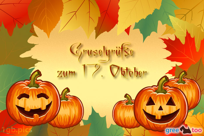 Herbstblaetter Kuerbis Gruselgruesse Zum 17 Oktober