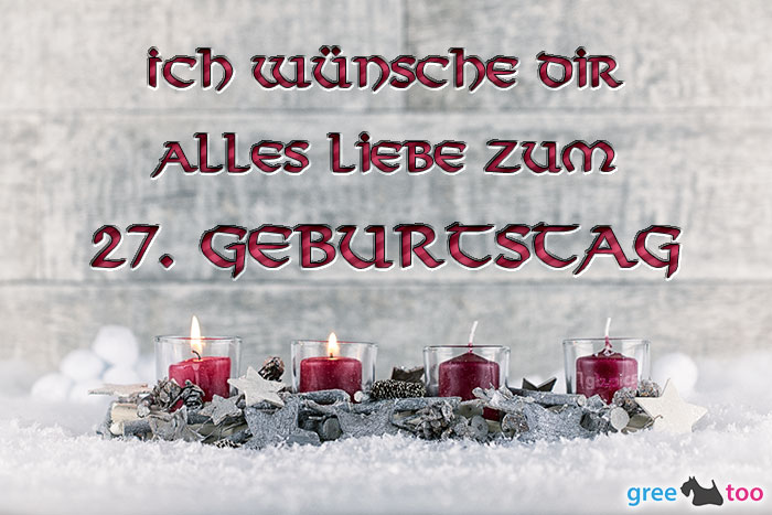 Adventskerzen 2 Alles Liebe 27 Geburtstag
