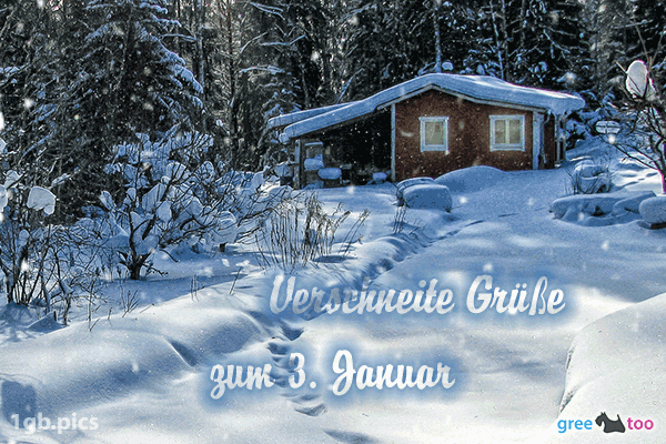 Verschneite Gruesse Zum 3 Januar Bild - 1gb.pics