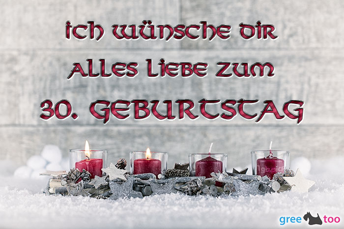 Adventskerzen 2 Alles Liebe 30 Geburtstag
