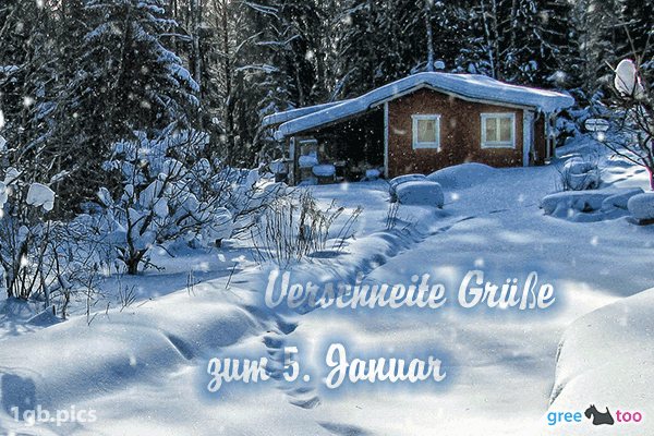 Verschneite Gruesse Zum 5 Januar Bild - 1gb.pics