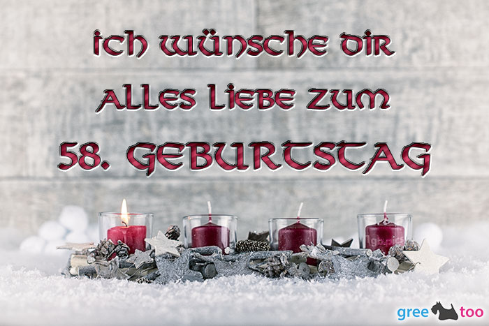 Adventskerzen 1 Alles Liebe 58 Geburtstag