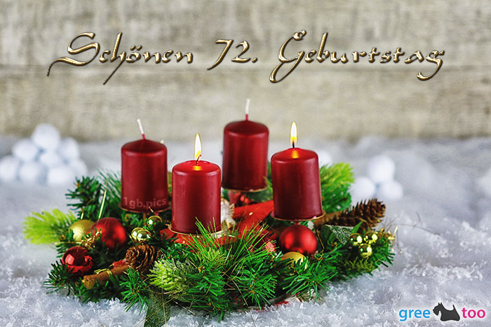 Adventskranz Rot 2 Schoenen 72 Geburtstag