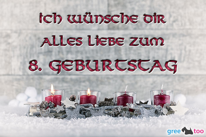 Adventskerzen 2 Alles Liebe 8 Geburtstag