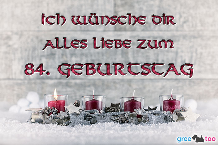 Adventskerzen 1 Alles Liebe 84 Geburtstag
