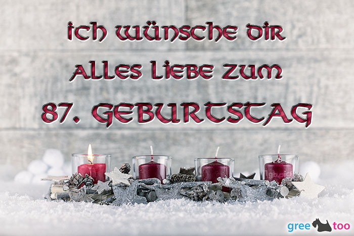 Adventskerzen 1 Alles Liebe 87 Geburtstag