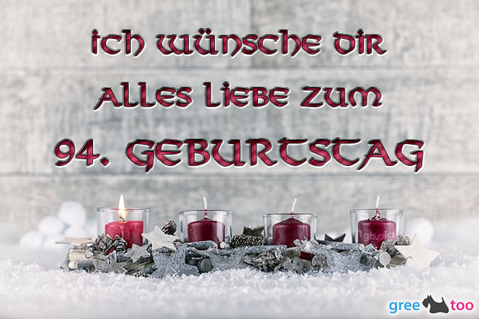 Adventskerzen 1 Alles Liebe 94 Geburtstag