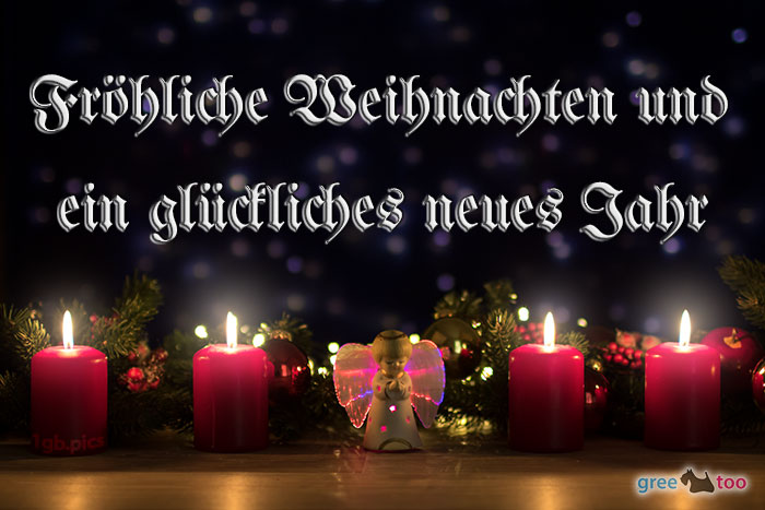 Froehliche Weihnachten Glueckliches Neues Jahr