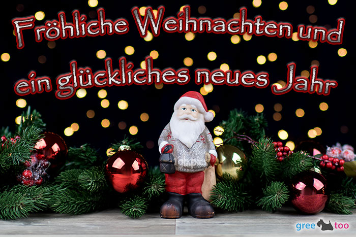 Froehliche Weihnachten Glueckliches Neues Jahr