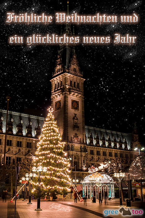 Weihnachtsrathaus Froehliche Weihnachten Glueckliches Neues Jahr