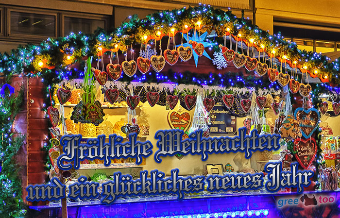 Weihnachtsmarktbude Froehliche Weihnachten Glueckliches Neues Jahr Bild - 1gb.pics