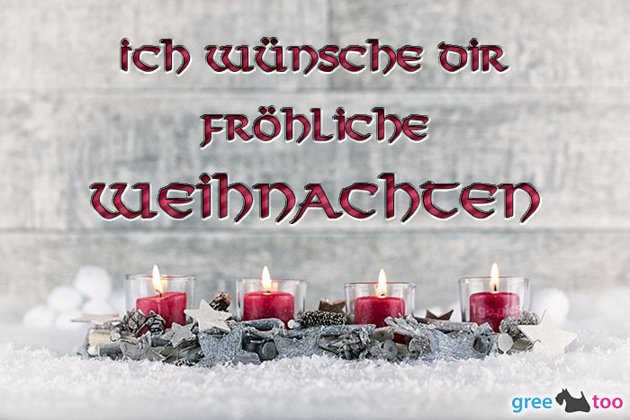 Adventskerzen 4 Froehliche Weihnachten Bild - 1gb.pics