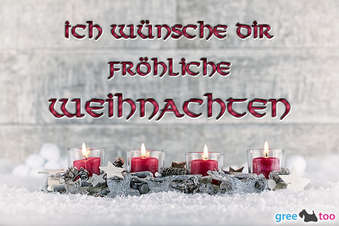 Adventskerzen 4 Froehliche Weihnachten