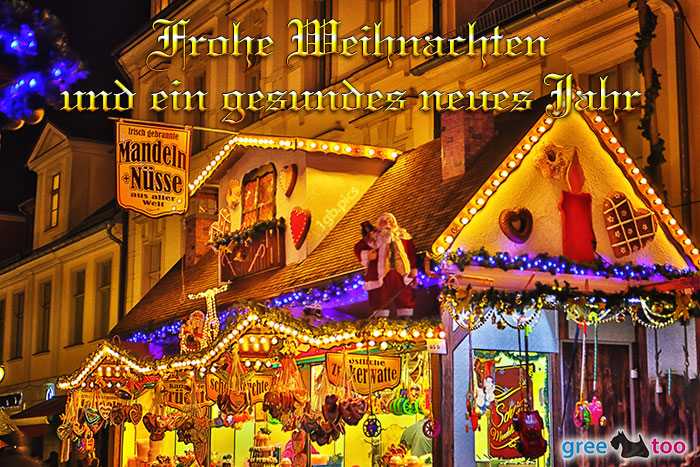 Weihnachtsmarkt Frohe Weihnachten Gesundes Neues Jahr
