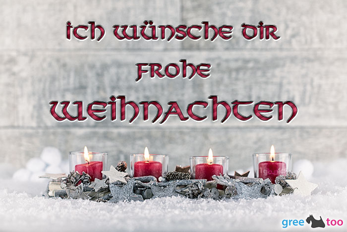 Adventskerzen 4 Frohe Weihnachten