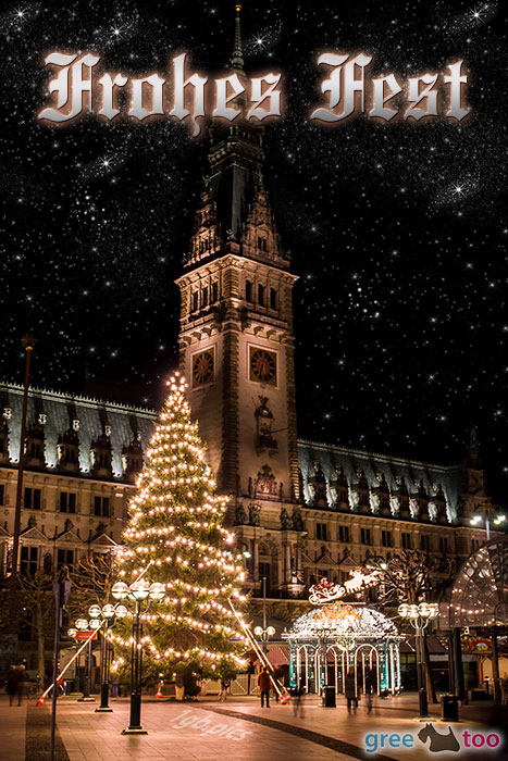 Weihnachtsrathaus Frohes Fest Bild - 1gb.pics