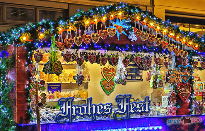 Weihnachtsmarktbude Frohes Fest Bild - 1gb.pics