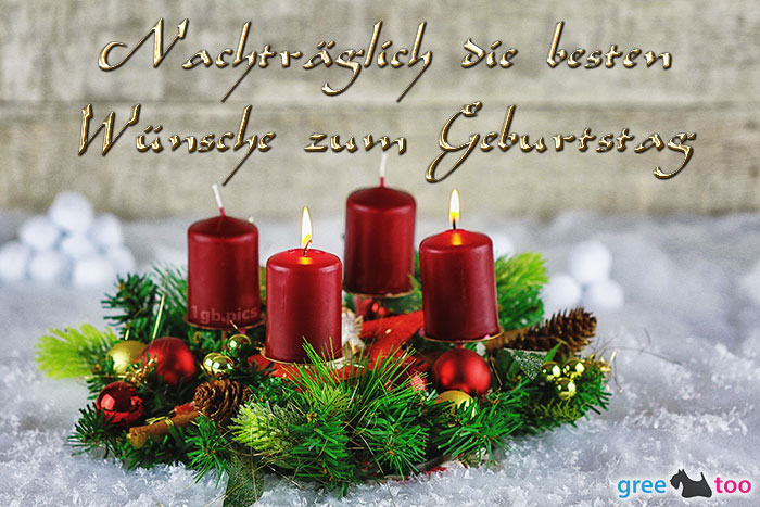 Adventskranz Rot 2 Nachtraeglich Beste Wuensche Geburtstag
