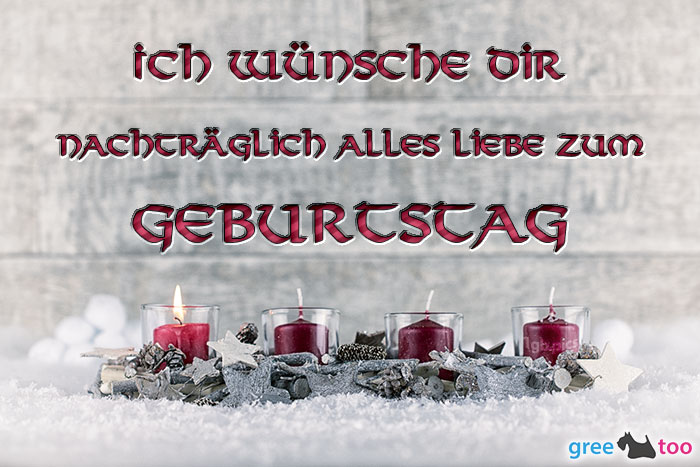 Adventskerzen 1 Nachtraeglich Alles Liebe Geburtstag