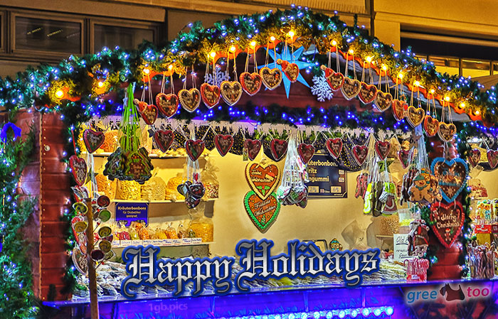 Weihnachtsmarktbude Happy Holidays