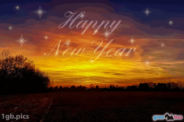 Sonnenuntergang Happy New Year Bild - 1gb.pics