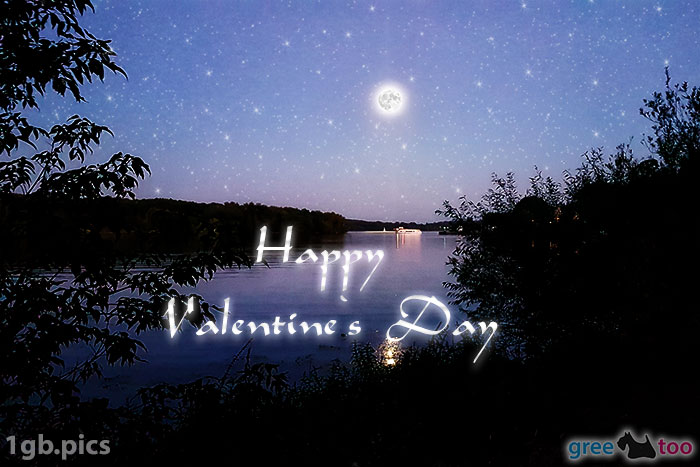 Mond Fluss Happy Valentines Day