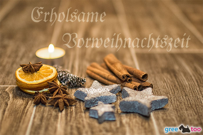 Advent Teelichter 1 Erholsame Vorweihnachtszeit