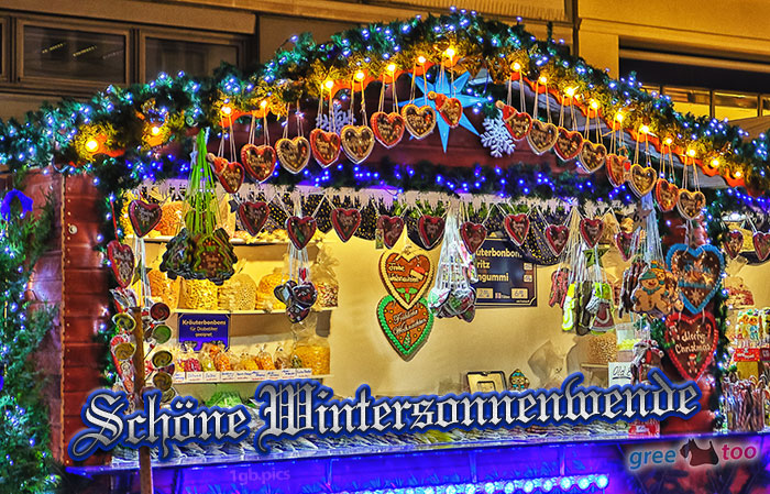 Weihnachtsmarktbude Schoene Wintersonnenwende