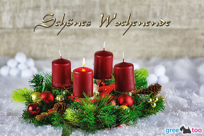 Adventskranz Rot 1 Schoenes Wochenende